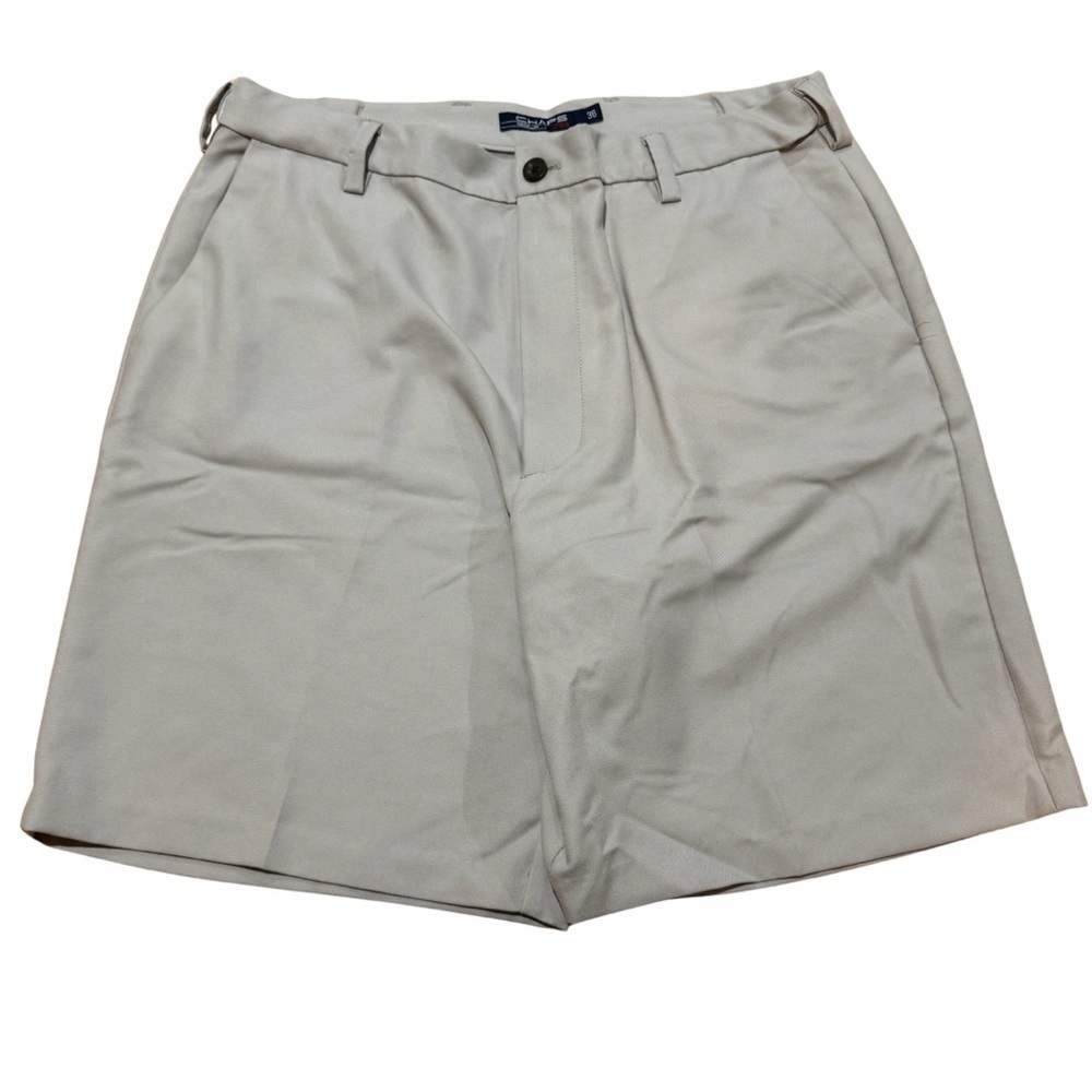 Chaps Men's Beige Flat Front Shorts | 36